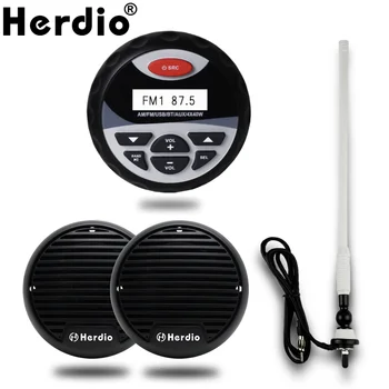 Mere Veekindel Stereo bluetooth Audio Raadio Heli Süsteem Auto MP3 Mängija Paat SPA UTV ATV 3-tolline Mere Kõlariga+Antenn
