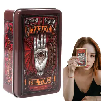 Kõige Populaarsemad Tarot Kaardid Teki Komplekti 78 Kaardi Del Toro Tarot-Kaardi Mängud Metallist Kasti ja Guidebook for Nõid Ennustamine Mäng