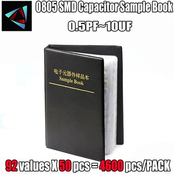 SMD 0805 Kondensaator Proovi Raamat 92valuesX50pcs=4600pcs 0.5 PF~10UF Kondensaator Valik Kit Pack