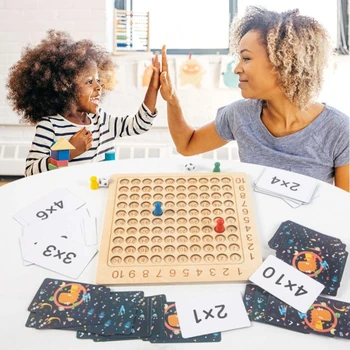 1 Komplekt Montessori Puidust Aritmeetilised Matemaatika Juhatuse Mänguasi Korrutamine 9X9 Meele Valgustumise Konkurentsivõimeline Puzzle Lapsed Kasuks Kingitus