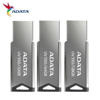 ADATA UV350 USB-3.2 Flash Drive 32GB 64GB 128GB High Speed Pen Drive Kaasaskantav Metallist Pendrive USB-mäluseade ARVUTI