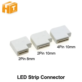 LED Ribad 2pin Connectors 8mm / 2pin 10mm / 4pin 10mm Kiire Ühendada Led Tuled 5tk/palju