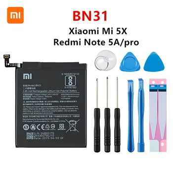 Xiao mi 100% Orginaal BN31 3080mAh Aku Xiaomi Mi 5X Mi5X Redmi Märkus 5A / Pro Mi A1 Redmi Y1 Lite S2 BN31 Akud +Tööriistad