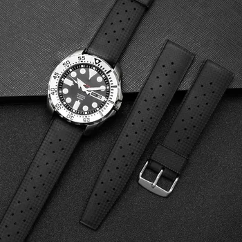 Kummist watchband jaoks Seiko SLA037J1 Nr 5 seeria kellad rihmad sobivad Rolex Vee Vaimu MIDO Watch Band Veekindel, räni, 20 22mm