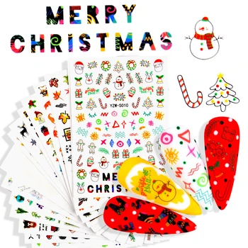 3D Christmas Winter Küüned Kleebis Kunsti Kleebised 3D Lumehelves Põder Santa Claus Isekleepuv Nail Design Nail Art Teenetemärgid