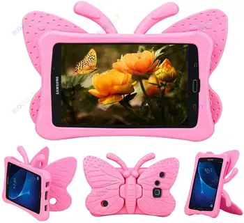 Case for Samsung Galaxy Tab 8.0 Tablett SM-T290 T220 T307 P200 T330 T387 Lapsed Tüdrukud Sõbralik 3D Liblikas EVA Vaht Tiivad Seista