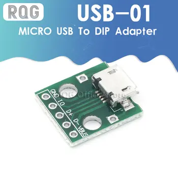 10tk MICRO-USB-DIP Adapter 5pin Sisekeermega Konnektor B Tüüp PCB Converter Breadboard USB-01 Lüliti Juhatuse SMT Ema Iste