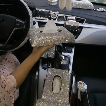 Kallis Crystal Diamond Auto Kudede Kasti Mobiiltelefoni Omanik Rool Coverladies Creative Auto Interjööri Aksessuaarid
