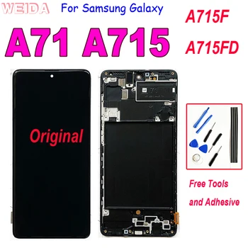 Super AMOLED LCD Samsung Galaxy A71 A715 A715F A715FD LCD Ekraan Puutetundlik Digitizer Assamblee Samsung A71 A715 LCD