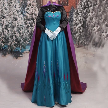 Uute Tulijate Jää Lume Kuninganna Cosplay Kostüüm Elsa Conronation Kleit Kaua Varjatud Halloween Fancy Riided Täiskasvanud Naistel