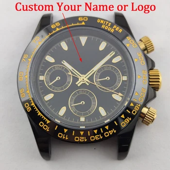 vk63 juhul custom logo nh35 watch juhul panda dial jaapani quartz watch VK63 liikumise nh36 juhul chronograph elektroonilise Multifunktsionaalset