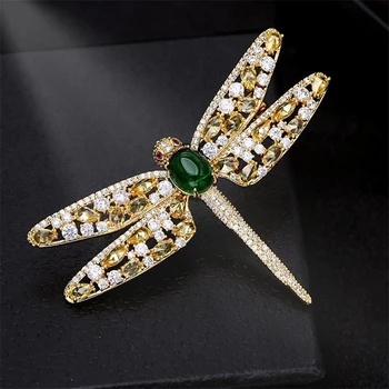 Mood Crystal Dragonfly Prossid Naiste Värvikas Tsirkoon Sõle Pin-Kostüüm (Ülikond) Sall Teenetemärgi Uus Putukate Ja Loomade Ehted
