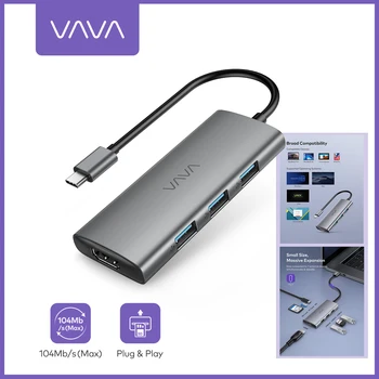 VAVA 7-in-1 USB-C-Hub 4K 60Hz C-Tüüpi HDMI-Pordi Jagaja 100W PD Laadimise Adapter sobib Macbook Air Pro iPad PC Tarvikud