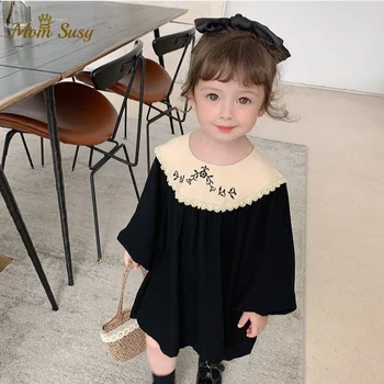 Baby Girl Dress Tikandid Lill, Pikk Varrukas Imiku Väikelapse Puuvillane Kleit Aulic Vintage Vestido Customerised Nimi Beebi Riided