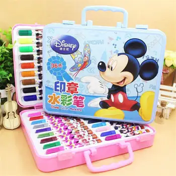 36 värvid/set 2019 uus Disney Mickey cartoon joonis mänguasjad, laste tihend mänguasi plastikust box set maali kunstikaubad värvi pliiats