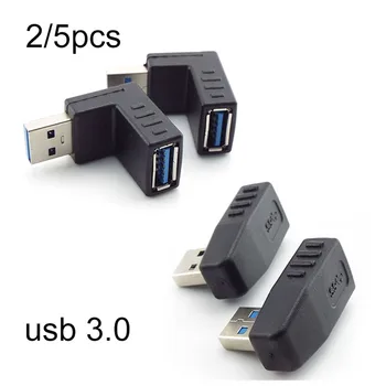 2/5TK 90 Nurga USB 3.0 Tüüp Meeste ja Naiste M/N Adapter Connector converter Extender pistik Sülearvuti, Vasakule/Paremale/Üles/Alla