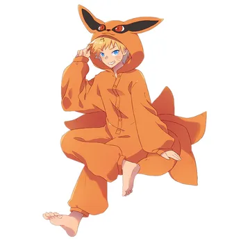 Anime Hokage Uzumaki Bijuu Kurama Kyuubi Cosplay Suvine Kostüüm Täiskasvanud Unisex Talvel Lapp Palus Kigurumi Pidžaama Jumpsuits