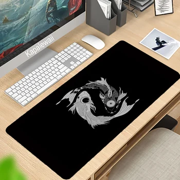 Must-Valge Mäng Mousepad Mouse Pad Art Deskmat 900x400 Kala Office Tarvikud Must hiirepadjad Suur Anime Klaviatuuri Minimalistlik