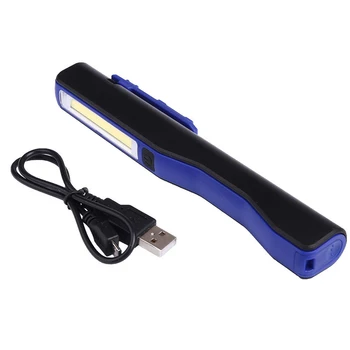 LED-töövalgustus Mini Kontroll Lamp USB Laetav Magnetvälja Pöörlemise COB Pen Klamber Omanik Taskulamp Torch
