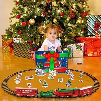 2021 Jõulud Electric Raudtee Auto Rongi Mänguasi Laste Elektriline Mänguasi Raudtee Rongi Seada Transport Hoone Mänguasjad Uue Aasta Kingitused