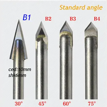 1tk standard 30 kraadise nurga all sulamist Ruuteri Bitti CNC graveerimine lõikur, Kivi Nikerdamise Tööriistu