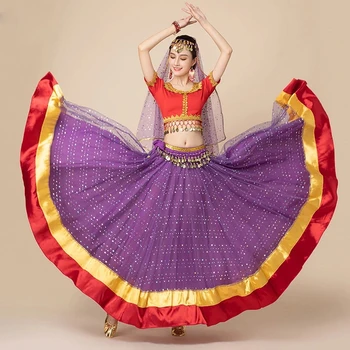 Naiste Kõhutants Varustus India Tantsu Bollywood Kleit, Kostüüm Set Party Festival Halloween Tulemuslikkuse Top Pikk Seelik