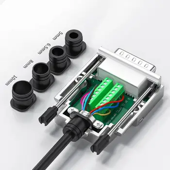 DB15 Jootma-tasuta Breakout Pistiku Metallist Mees Naine 15-Pin Connectors 15-pin Paralleelselt Serial Port Plug Terminal Adapter