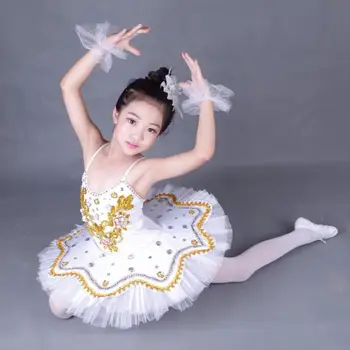 Tüdruk Professionaalne Baleriin Tutu Tantsu Kleit Lapse Litrid White Swan Lake Tutu Kostüüm Ballett Riided Lastele Kleit Ballett