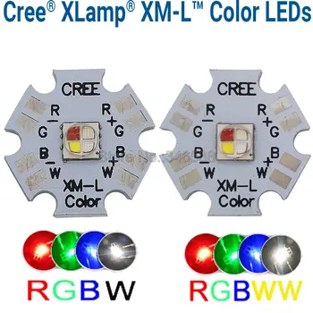 10w Cree XLamp XML XML RGBW RGB Valge või RGB Soe Valge Värv High Power LED Emitter 4-Chip 20mm Star PCB Pardal