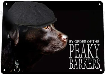 Artylicious Peaky Barkers Labradori Märk Naljakas online Silmaklapid Koer A4 Metallist Tina Märk (20*30 cm)