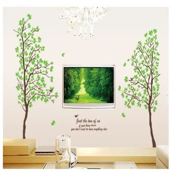 Rohelised Puud Ja Linnud elutuba, magamistuba kaunistamine seina kleebised seinale