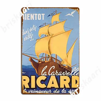Ricard La Caravelle Metallist Märk Laigud Köök Kohandada Pubi Tina Märk Plakat