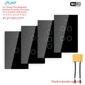 JRUMP USA Smart Touch Lüliti wifi Lüliti ilma Neutraalne Lüliti Universaalne Alexa Google Home Light Intelligentne Lüliti