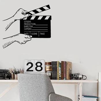 Clapperboard Vinüül Seina Decal Filmimine Kino Decor Filmi Tuba Kleebised Seinamaaling Movie Studio Teenetemärgi 2230