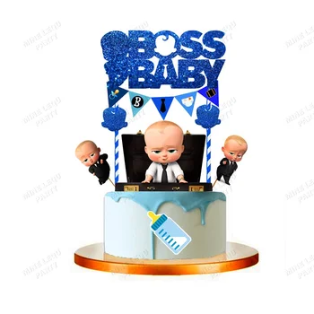 Boss beebi Teema Poole Lauanõud Sünnipäeva Baby Shower Cupcake Kook lipu Torukübar korja puu korjab lapsed sünnipäeva Tarvikud