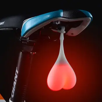 Jalgrattasõit Pallid Saba Silikoon Kerge Loominguline Bike Veekindel Öö Oluline, LED Punane Hoiatus Tuled Jalgratta Istme seljatoe Muna Lamp