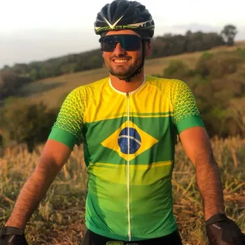 Brasiilia Meeste Ja Naiste Jalgratta Lühikesed Varrukad Jersey Paarid Mtb Jalgrattasõit Riided Ropa Ciclismo Road Go Pro Väljas Meeskond Jalgratta Tops