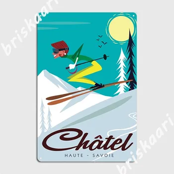 Chatel Ski Plakat Metallist Märk Klubi Kodu Kohandada Klubi Baar Laigud Tina Märk Plakat