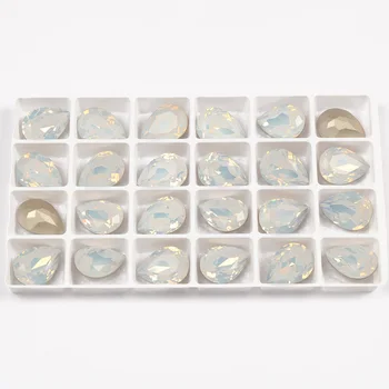 Valge Opaal 4320 4/6/7/10mm 21pcs Kõrge Kvaliteedi prügikasti raputas Crystal Dorp Kuju Väljamõeldud Populaarne Rhinestone 3D Nail Art Teenetemärgid