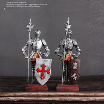 Keskaja Euroopa Stiilis Retro-Rooma Armor Warrior Figuriin Rüütel Au Crusader Joonis Laua Tarvikud Vaik Käsitöö Home Decor