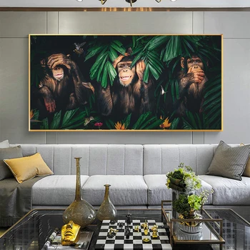Džunglis Loomade Ahv Gorilla Lõuend Kunsti Plakatid ja Pildid Seina Kunst elutuba Kodu Kaunistamiseks Maali
